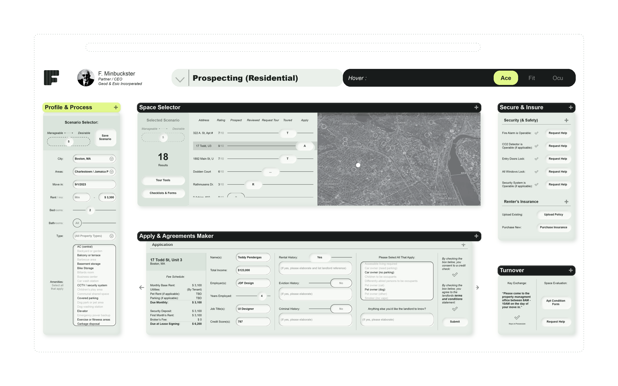 ACE — Finding & Securing a Space interface concept