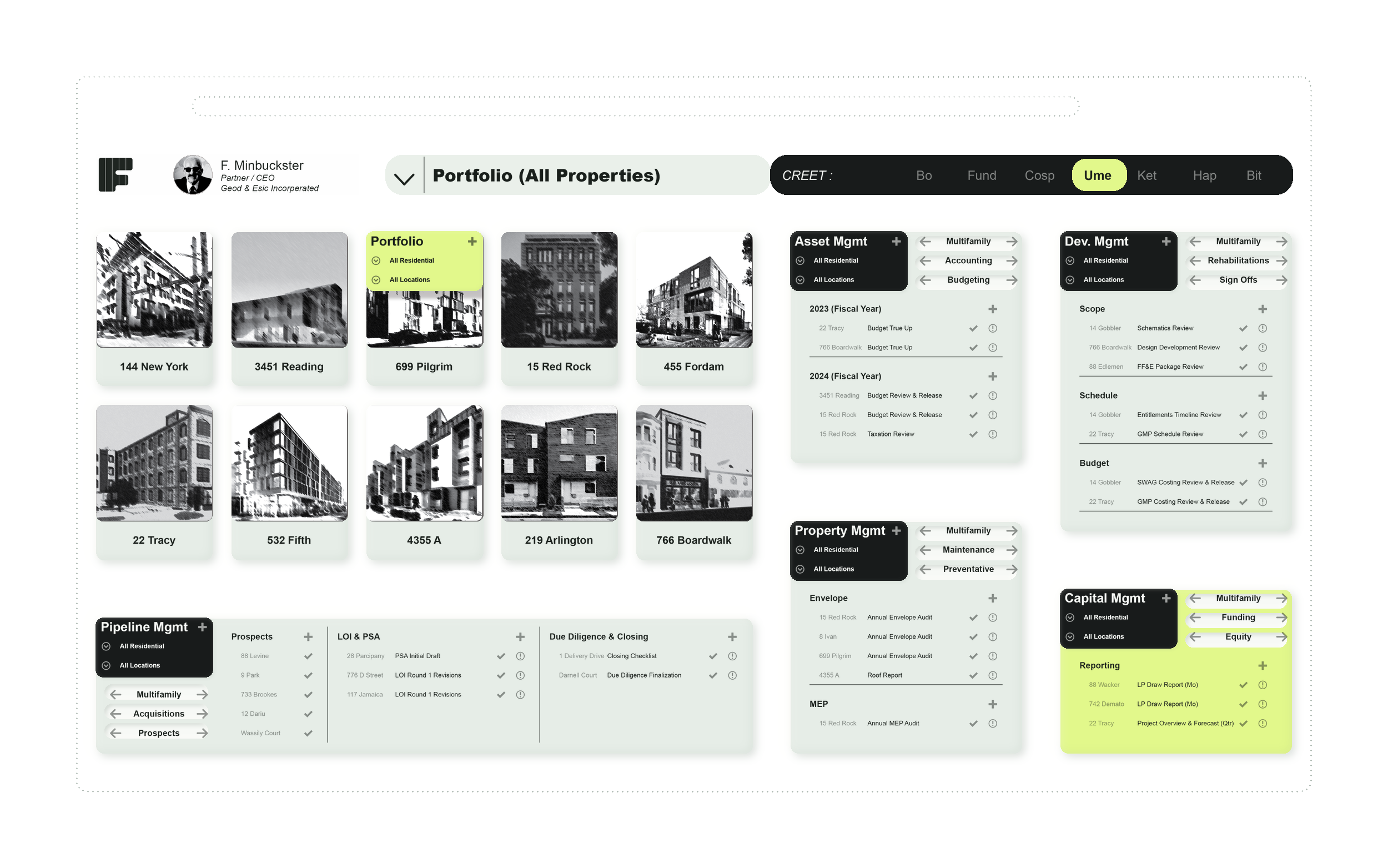 UME — Portfolio Management interface concept