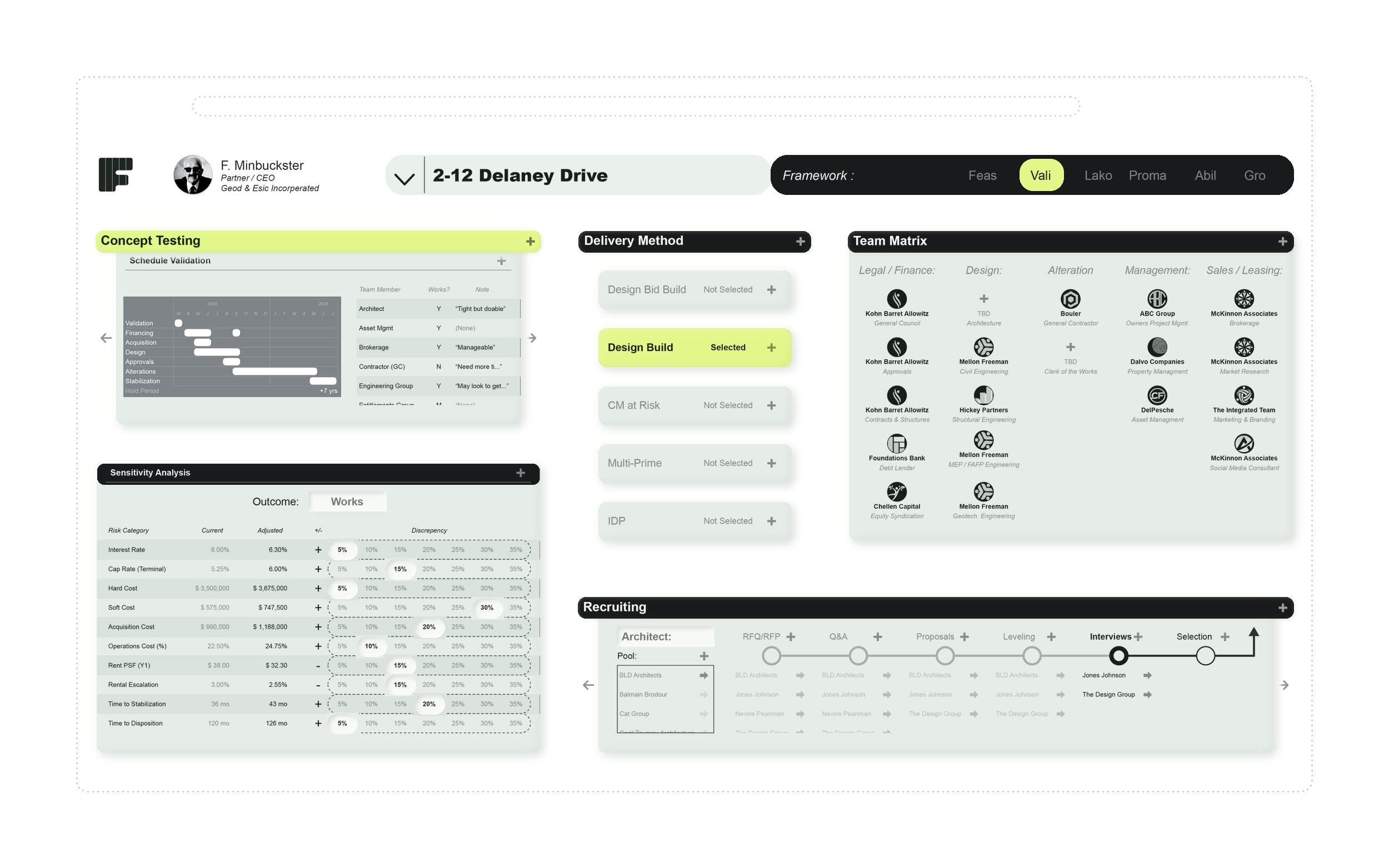 VALI — Project Validation interface concept